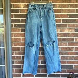 SHEIN High Rise Relaxed Leg Light Wash Jeans size 27